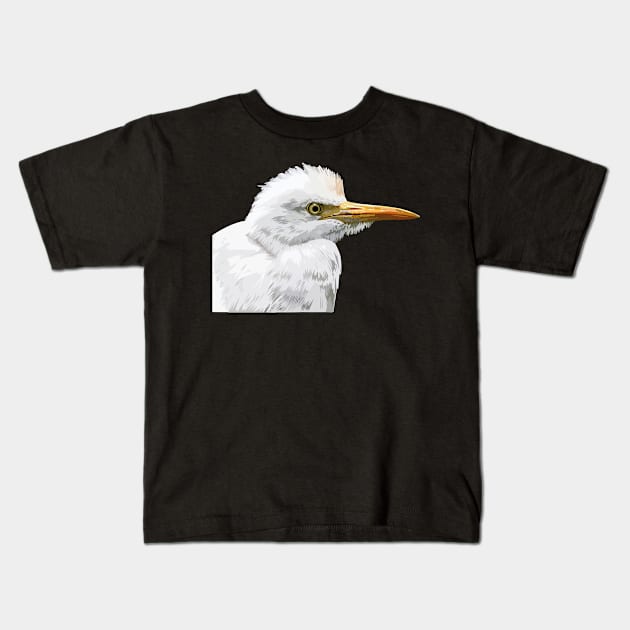 Cattle egret Kids T-Shirt by obscurite